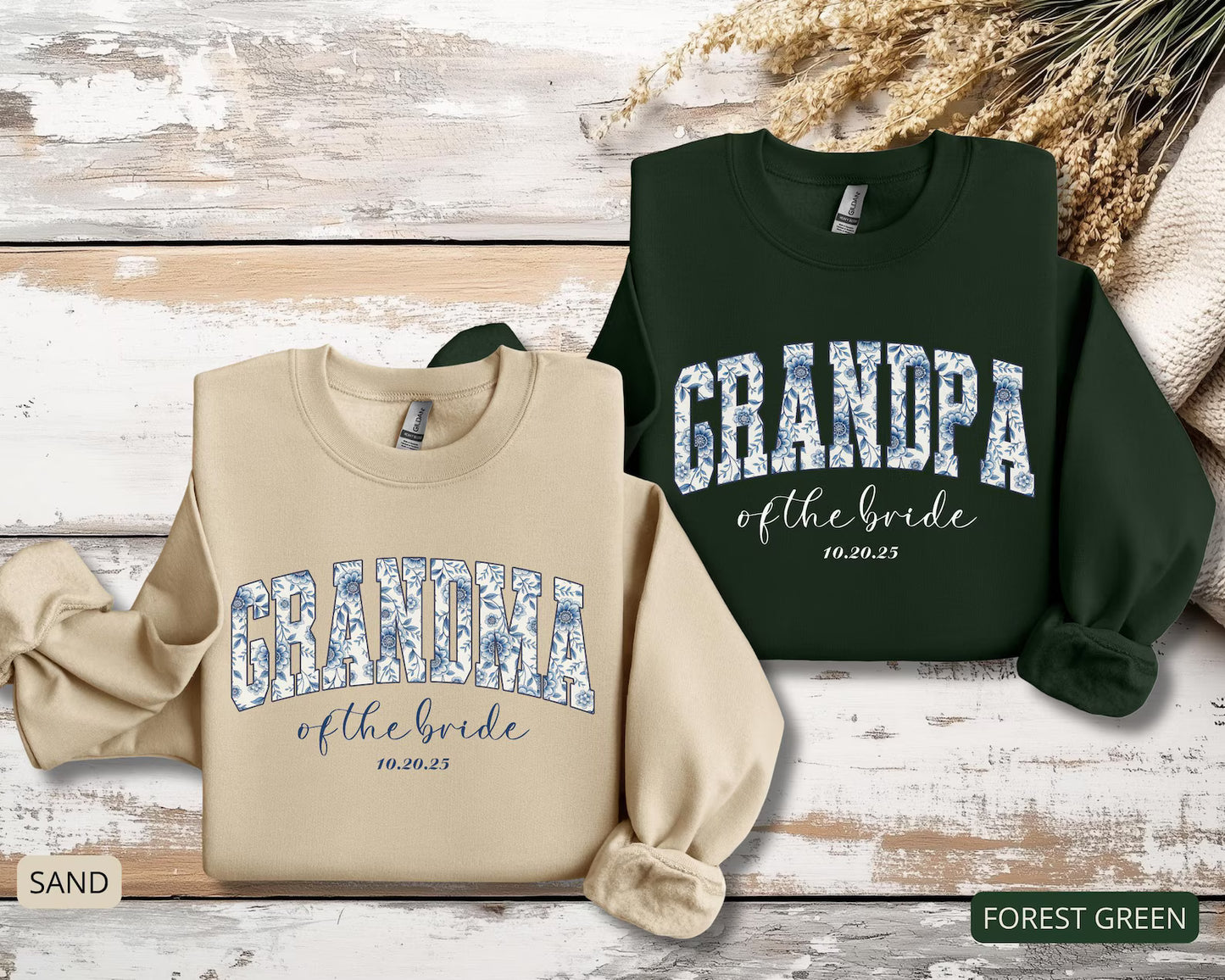 Grandma of the Bride Sweatshirt – Personalized Wedding Crewneck with Custom Date