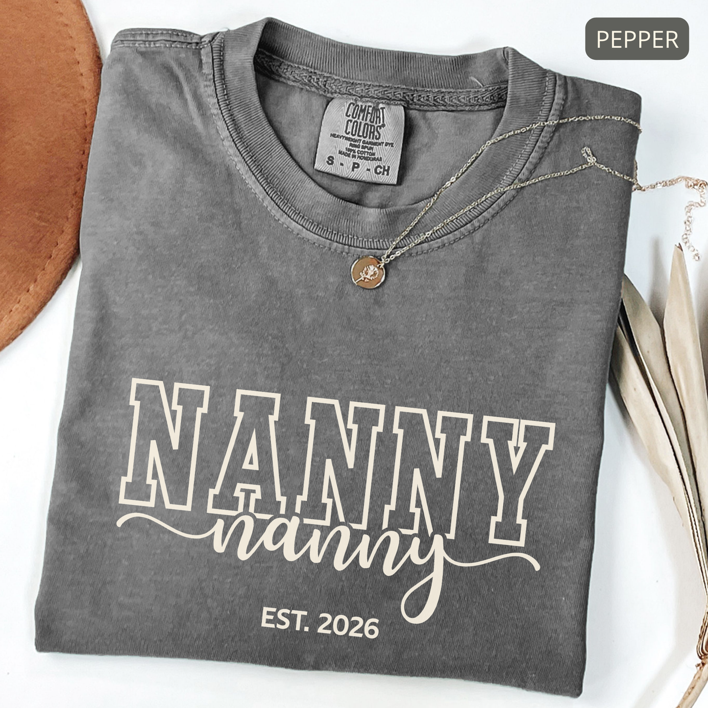 Nanny Comfort Colors Shirt, Personalized Nanny EST Year Shirt, Nanny Gift Idea, Custom Nanny Tee, Babysitter Appreciation Shirt