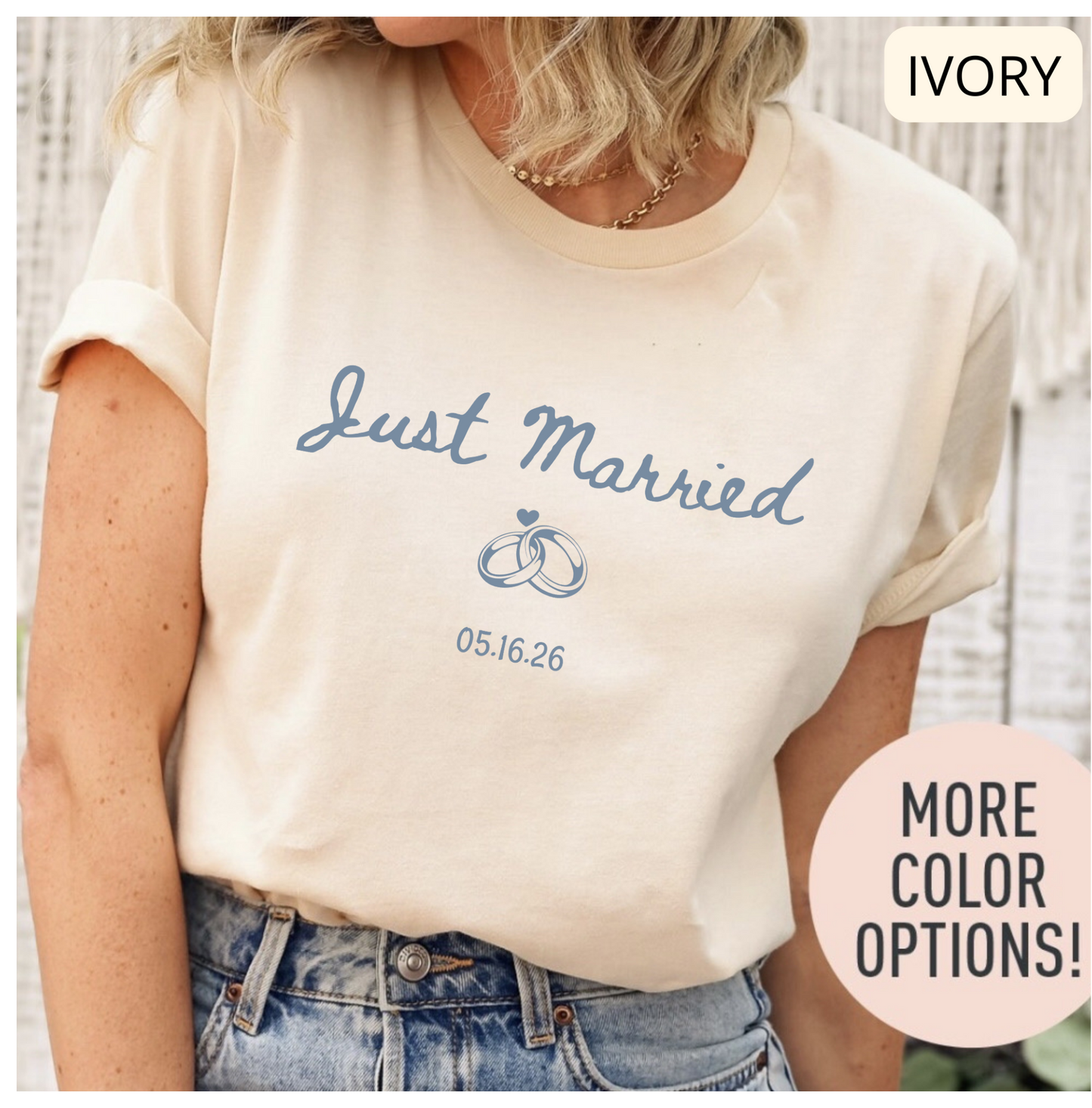 Just Married Comfort Colors Shirt – Newlywed Couple Tee, Honeymoon Shirt, Wedding Gift